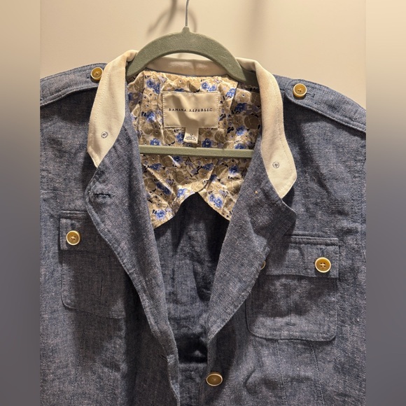 Banana Republic Linen Denim Blazer Jacket - Picture 9 of 10